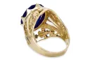 Sapphire 8 كارت من الذهب الأصفر خاتم حرف يدوية فينتاج vrc031x-sp Art Deco أسلوب مجوهرات فينتاج روسي سوفيتي من اتحاد الجمهوريات ا